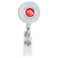 30" Cord Round Retractable Badge Reel w/ Rotating Alligator Clip Backing and Badge Holder (Overseas)